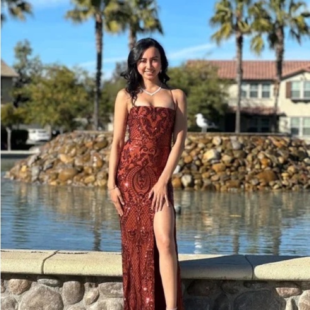 Windsor Rowena Prom Dress Sequin Mermaid Copper